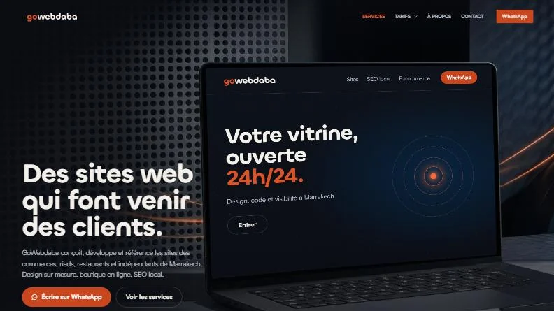 Page d’accueil du site GoWebdaba